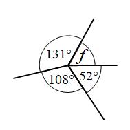 F Angle Example Angles around a point add to 360°